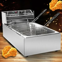 Deepfrier Electric Deep Fryer Stainless Steel Commercial Electric Fryer Household Chips Frying Pan Adjusting Temperature Timing 2