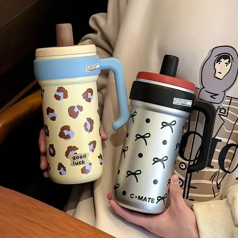 Portable Large Capacity and High Aesthetic 316 Insulated Cup for Girls, Straw Cup, Ice Cream Cup, Men's Tea Water Separation Cup