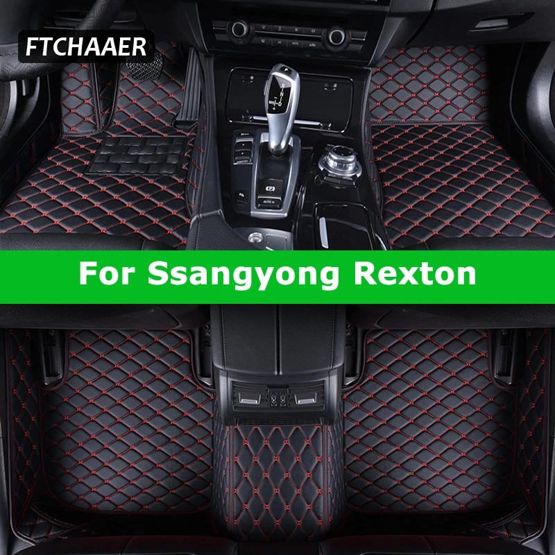 FTCHAAER Custom Car Floor Mats For Ssangyong Rexton Rexton-W Auto Carpets Foot Coche Accessorie 1