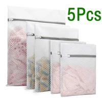 5Pcs Mesh Laundry Bags With 3 Sizes Durable Honeycomb Mesh Laundry Bags Reusable Washing Machines Bra Bag 1