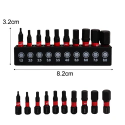 Magnetic Screwdriver Bits Set - Durable Alloy Steel - 10 PCS (Metric System)