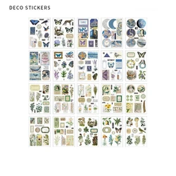 Vintage Butterfly & Flower Decorative Sticker Set - 20 Retro Sheets for DIY Scrapbooking & Journals (D)