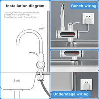 Connecteur de robinet d'eau chaude électrique sans réservoir instantané 220V 3-sec, affichage numérique LED, robinet de cuisine à chauffage rapide, fluide chauffé 5