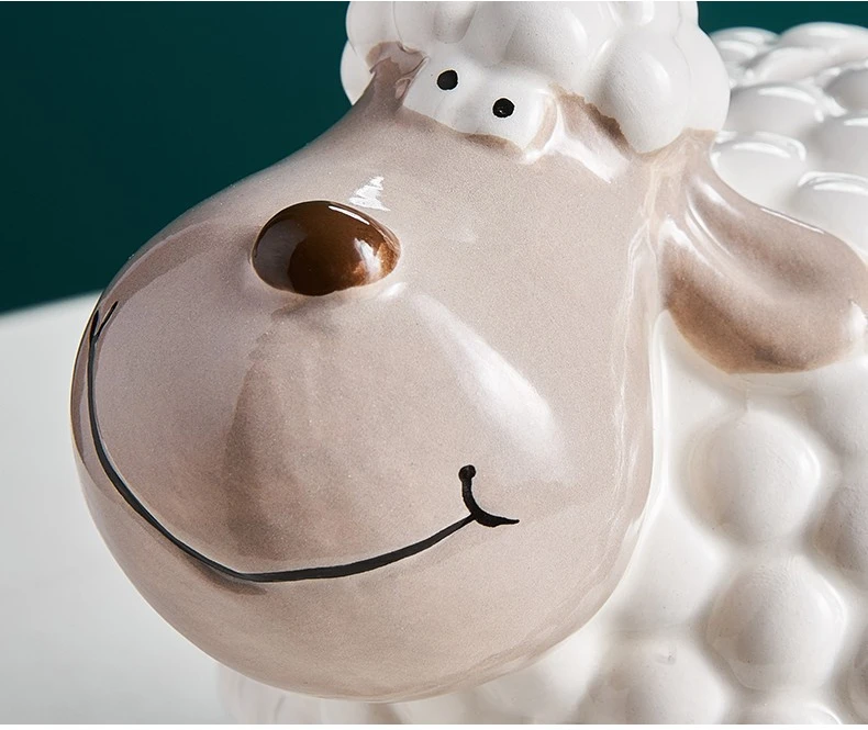 Cartoon Little Sheep Piggy Bank Ornaments Home Decor Living Room Girls Bedroom Bedside Christmas Home Children's Toys Gifts 4