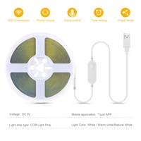 DC 5V WIFI Alexa Control DC Warm/White COB LED Strip USB Tuya APP TV BackLight Room Decoration Led Tape Diode Flexible Ribbon - Image 2