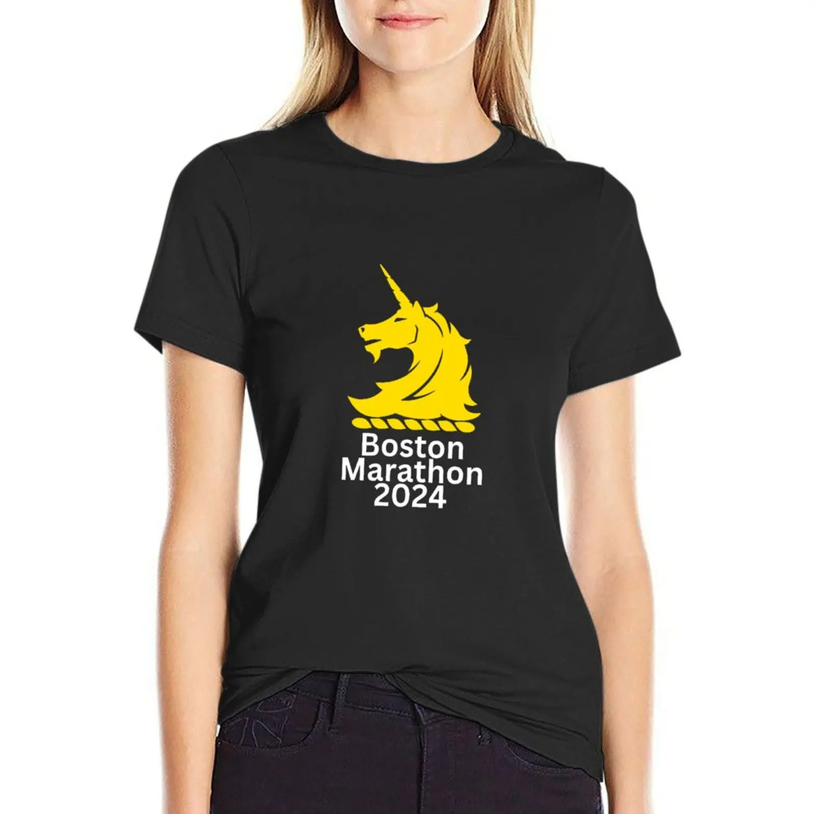

Boston Marathon 2024 T-shirt cute clothes oversized Women's summer blouses 2024