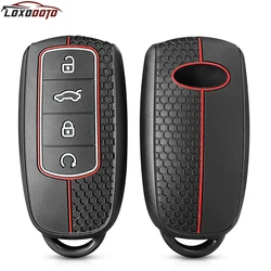 Premium Silicone Car Key Cover - Stylish and Durable Accessory with Holder Chain (Black 1PC)