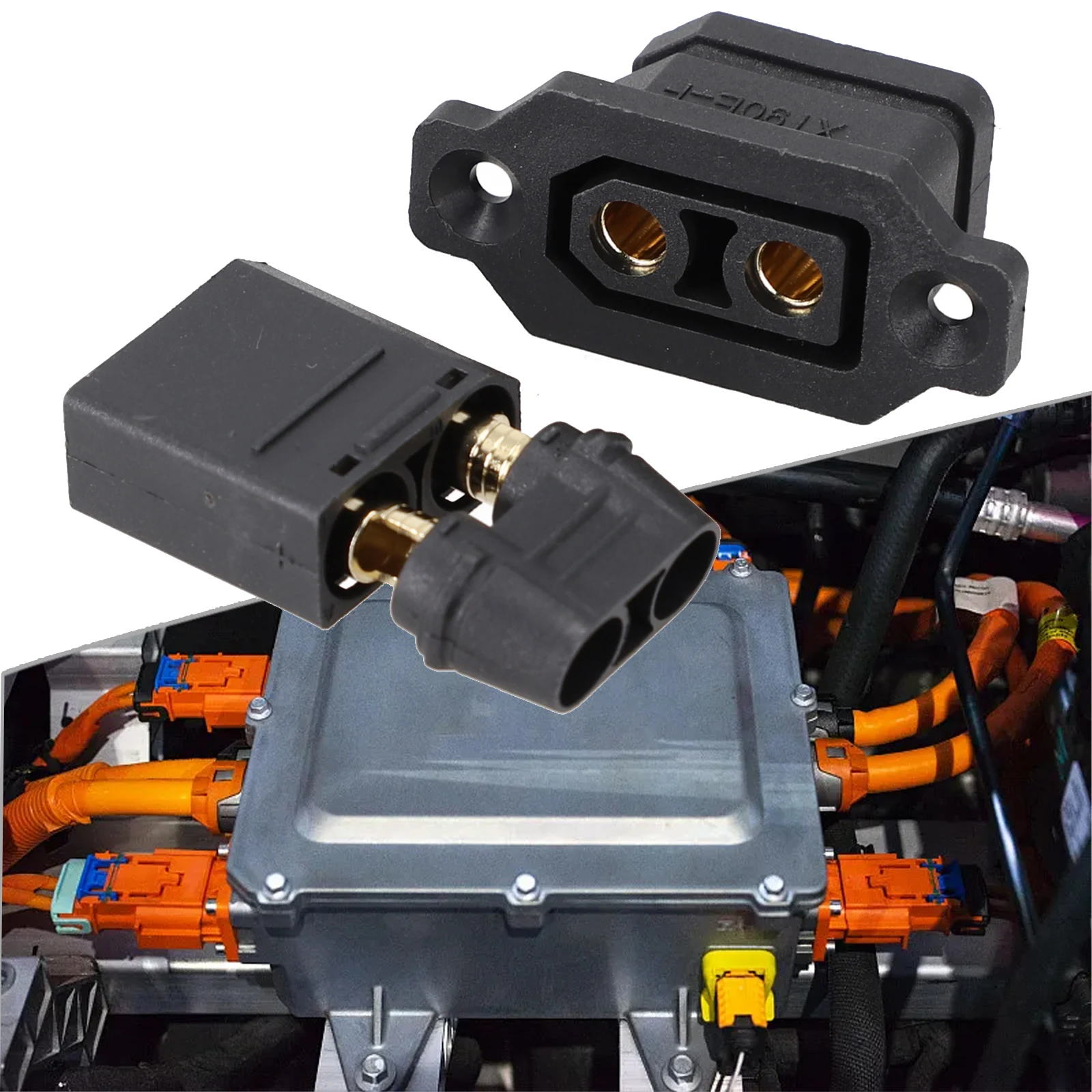 

Metal + Plastic Shell XT90 Lithium Battery Charging Port Plug Fixed Base Electric Vehicle Connector Easy to Use