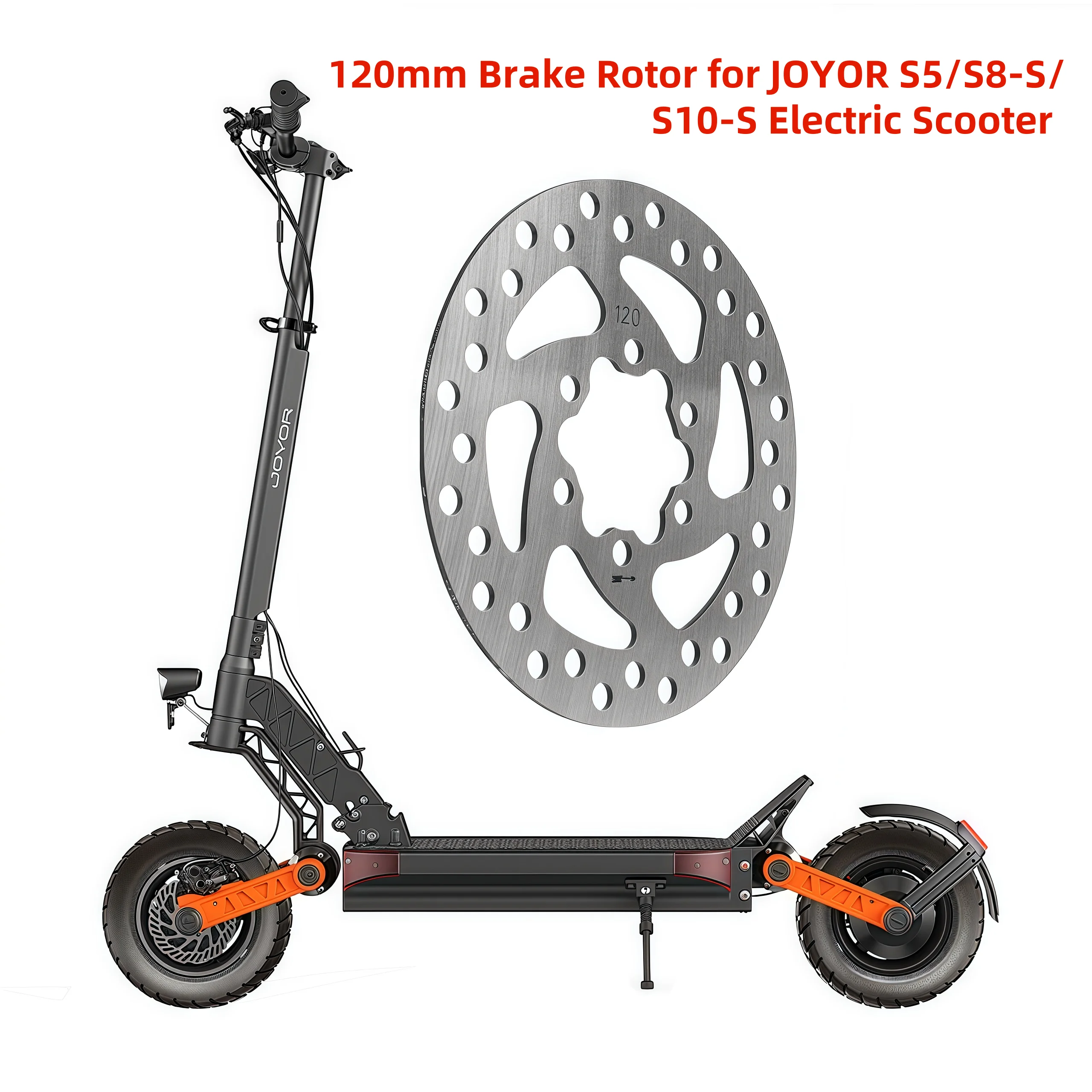 Disco freno a 6 fori da 120 mm resistente all'usura per scooter elettrici JOYOR S5/S8-S/S10-S, accessori per scooter elettrici - immagine 2