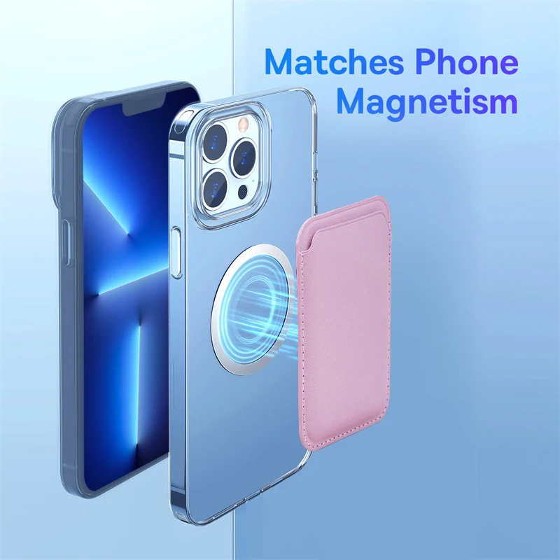 Leather Magnetic Card Holder Wallet - Sleek Phone Cover Accessory