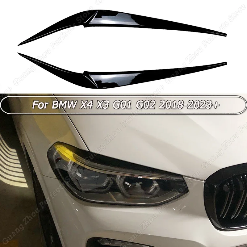 

2 шт., блеск для передних фар BMW X4 X3 G01 G02 2018 2019 2020 2021 2022 2023