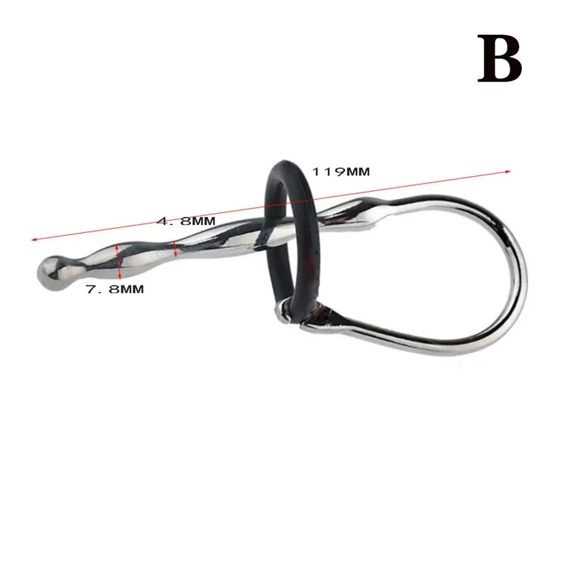 Urethral Dilator Silicone Urethral Dilator Penis Chastity Lock Catheter Sounds Urethral Dilators Stimulate Catheter Metal Penis Plug Male Sex Toys Sounding Rod Male Chastity Cum Cbt Sounding