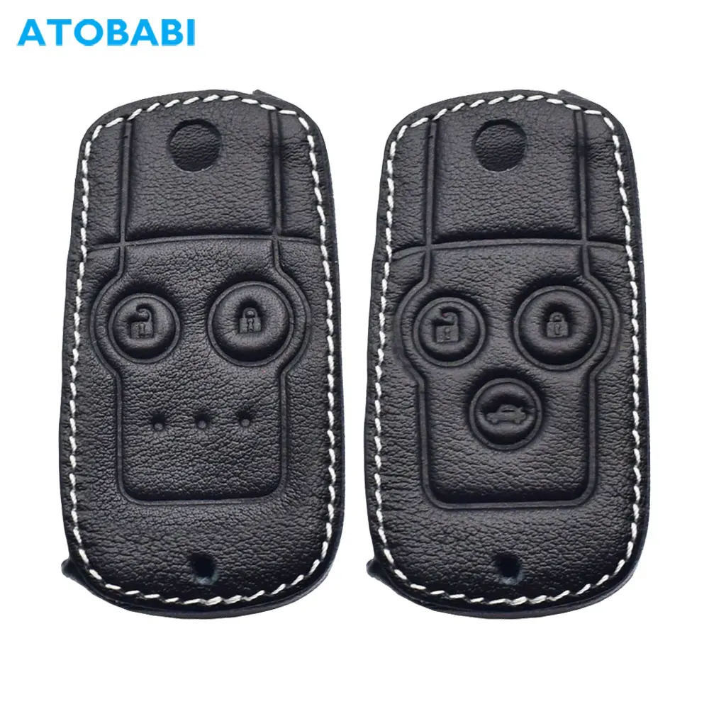 Leder Auto Schlüssel Fall Keychain Für Honda CR-V Civic Jazz CR-Z Accord Acura TL TSX MDX RDX Flip Fernbedienung fob Schutz Abdeckung