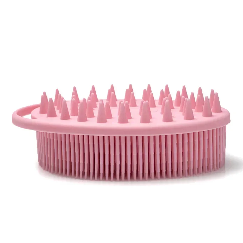 2 In 1 Silicone Shower Brush Scrubber Soft Silicone Scalp Massager Shampoo Brush Double-Sided Body Brush Foam Skin Clean Tool 5