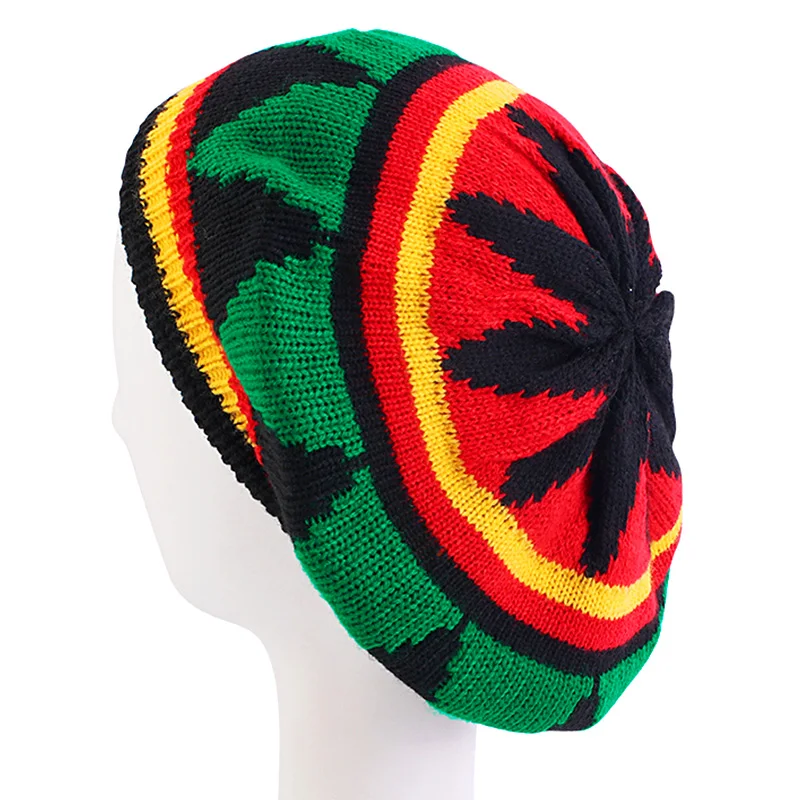 Hip Hop Striped Cap Winter Wool Reggae Hats Outdoors Multi-colour Jamaican Hats For Men Caps Rainbow Beanie Unisex