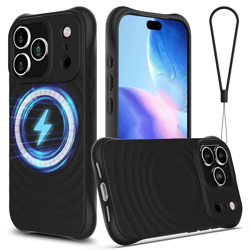 Magnetic Soft TPU Liquid Silicone Strap Case with Microfiber Lining