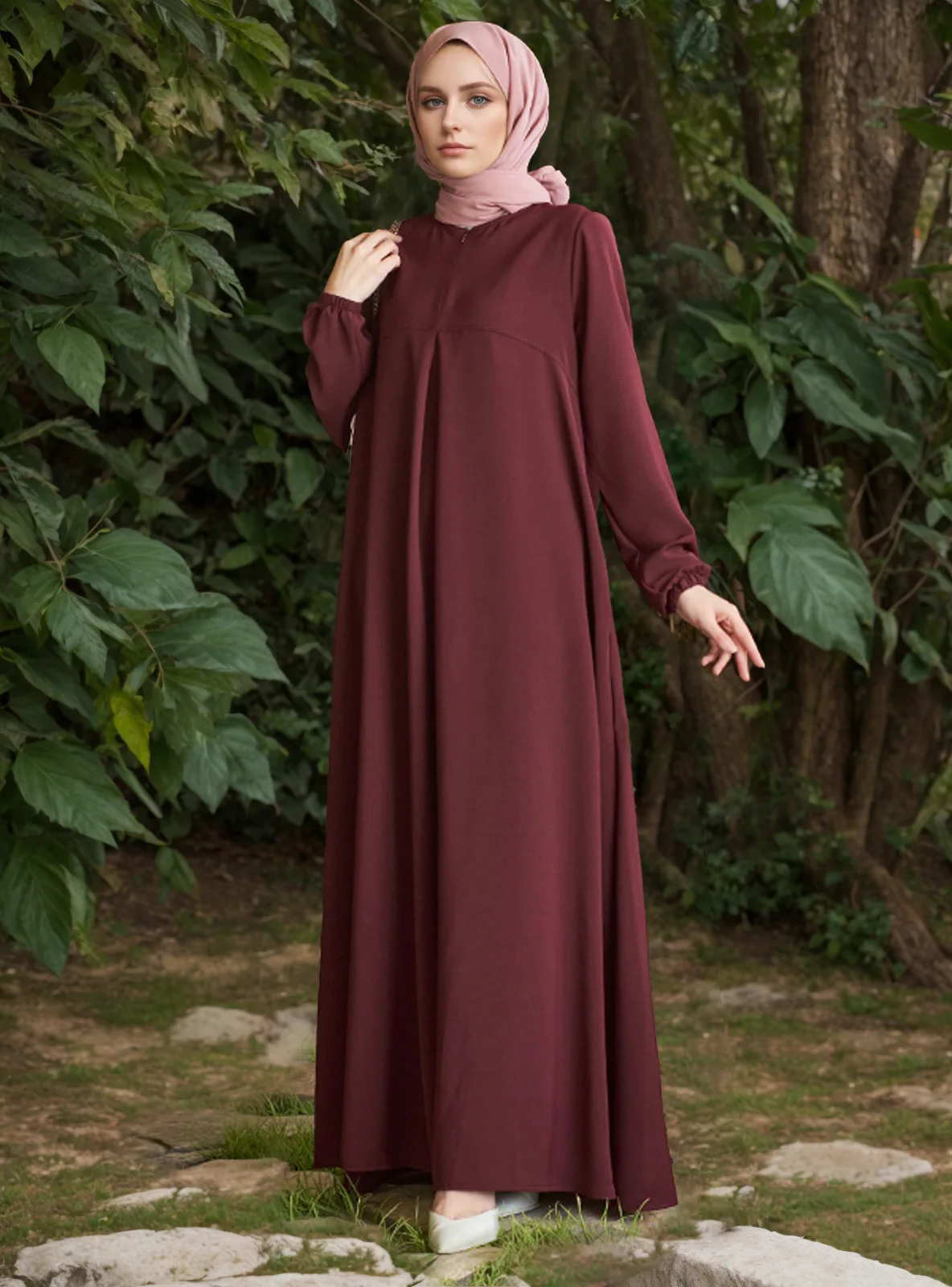 عباية نسائية متواضعة فستان مسلم فيستدوس عبايات دبي السعودية رداء طويل فساتين عربية المغرب A Line جلابية عيد رمضان قفطان