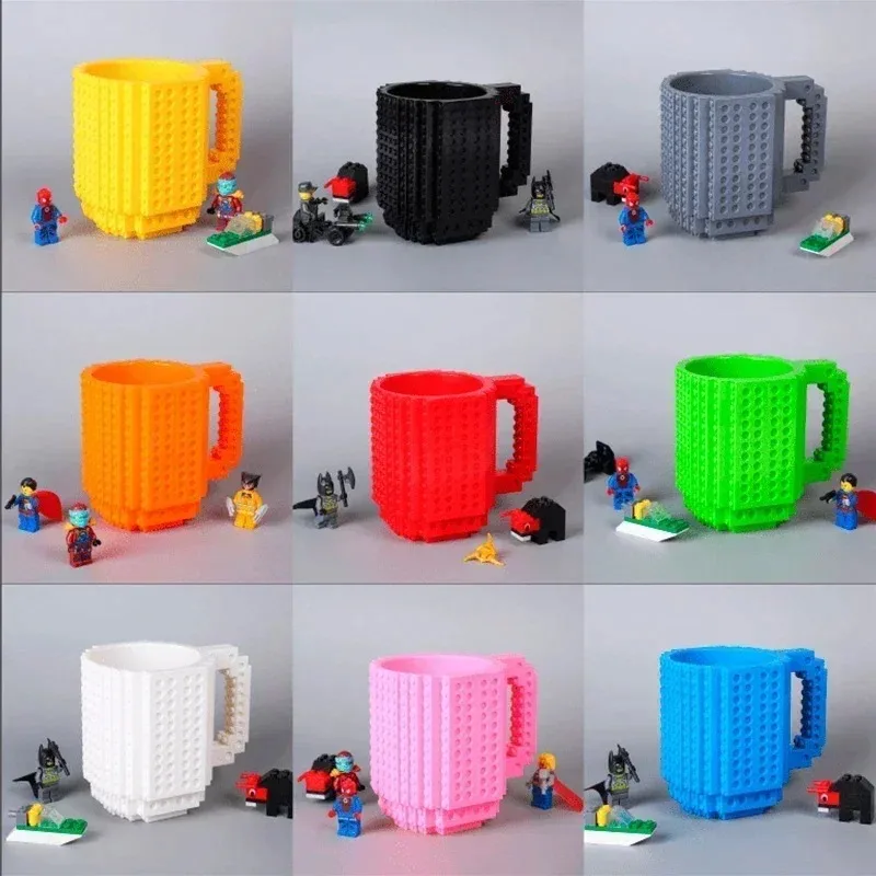 350ml Creative Milk Mug Coffee Cups Creative Build-on Brick Mug Cups Drinking Water Holder for LEGO Building Blocks Design