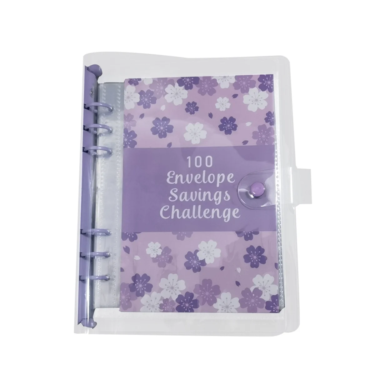 

100 Envelope Challenge Binder Savings Binder for Save 5050 with Cash Envelopes for Budget Planning Purple