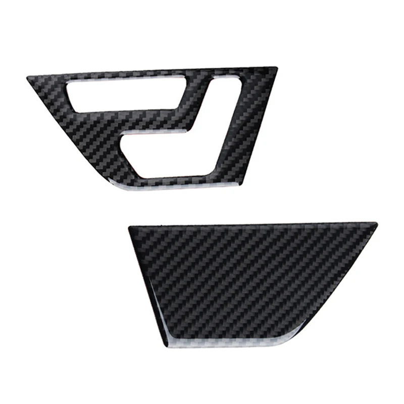 2Pcs Black Carbon Fiber Front Inner Door Panel Cover Trim Fit For Mercedes Benz C Class W204 2007 2008 2009 2010 2011 2012 2013