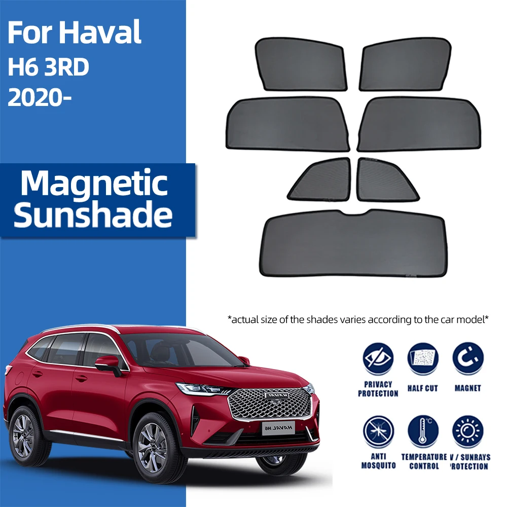 

Для GWM Haval H6 SUV MK3 2021-2024 автомобильная задняя сторона, солнцезащитный козырек на детское окно, переднее лобовое стекло, занавеска от солнца, козырек