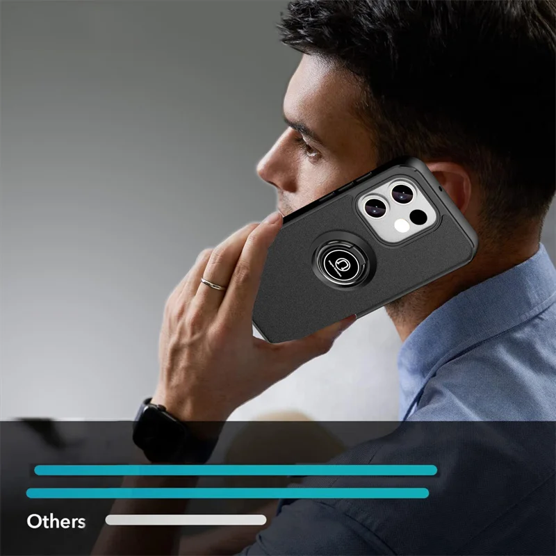Armor Matte Shockproof Case with Magnetic Ring Stand Holder
