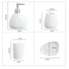 Home Washing Part Nordic Bathroom Wash Accessory White Ceramic Soap Dispenser Bottle Mouthwash Cup Soap Dish Toothbrush Cup 5