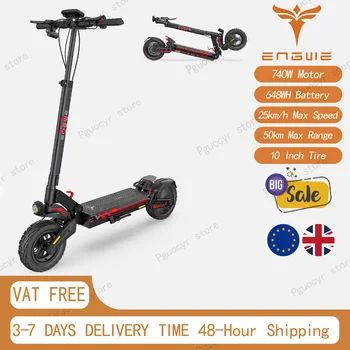 ENGWE Y400 Monopattino Elettrico Pieghevole, Motore da 740W di Picco, Pneumatici Fat da 10 Pollici, Autonomia di 50KM, Freni a Doppio Disco, E-Scooter per Pendolari