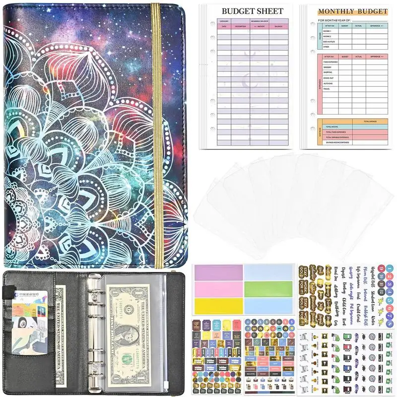 Binder Ledger A6 Binder Lose blatt Binder A6 Notebook Spesen Tracker Innenseite Budget Sheets Planer für Bargeld Münz rechnung