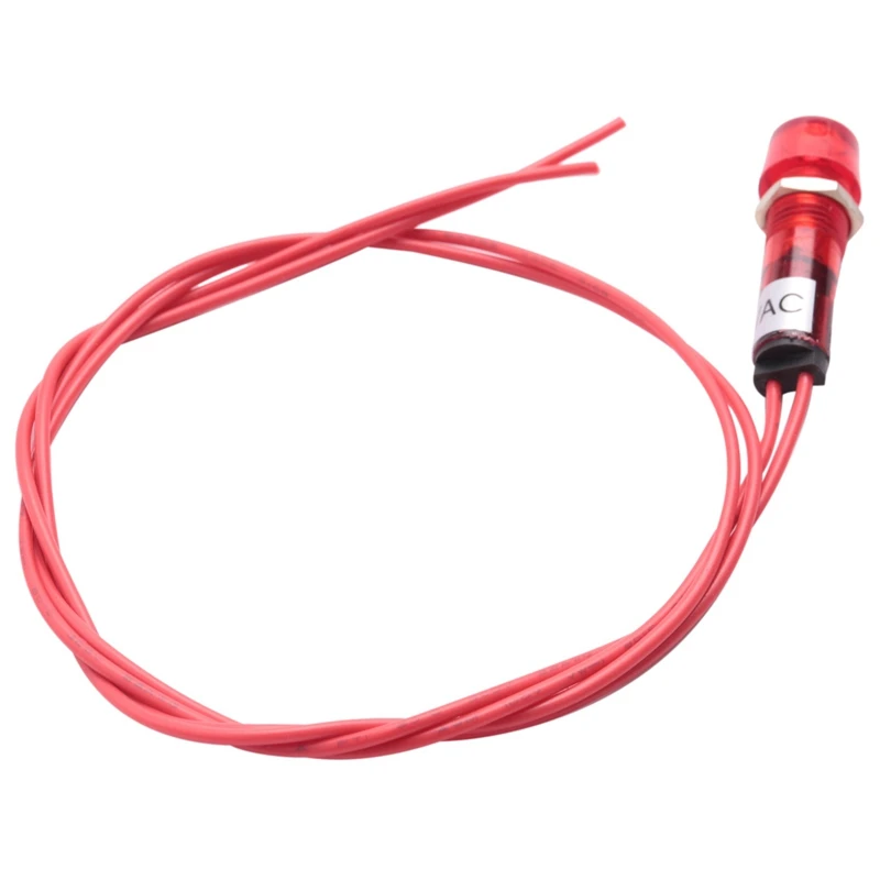 

20X Neon Indicator Pilot Signal Lamp Red Light AC 250V W2 Wires