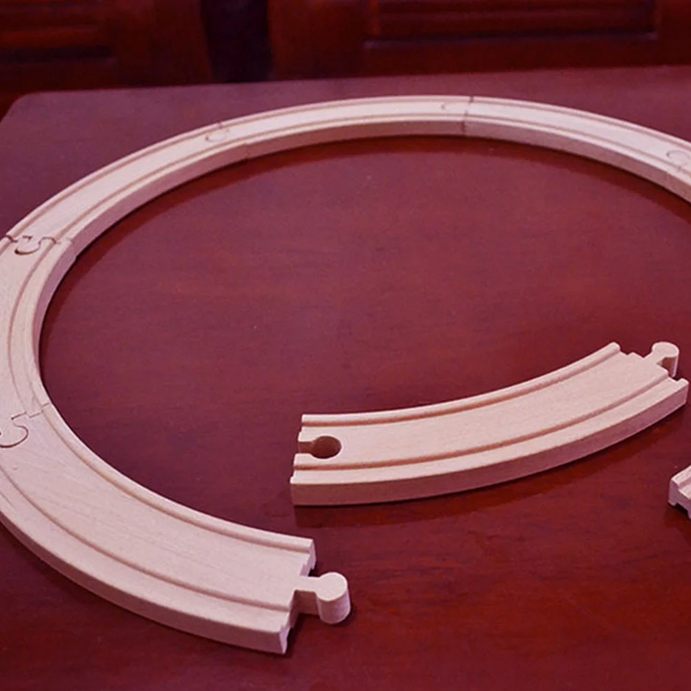 6 Pcs Puzzle Assembled Track Child Children&rsquo;s Toys Childrens Train Model Wooden Accessories Blocks