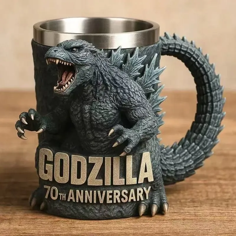 6 Types Godzilla Peripheral Model Ornament Water Cup Godzilla 70th Anniversary 3D Mug Gift Ornament Model Toys Gift 2