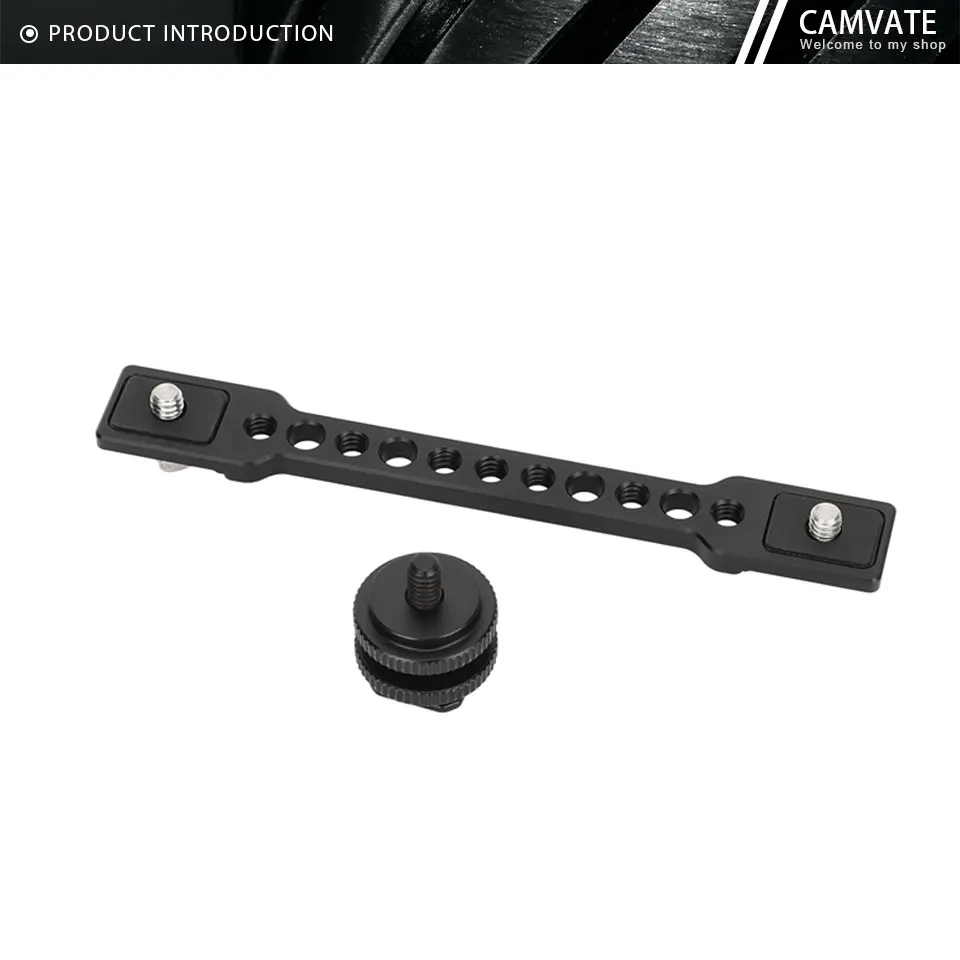 Double-ended 1/4"-20 Screw Mount Extension Bracket Cheese Bar Arm with Shoe Adap