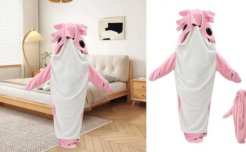 

Wearable Blanket Onesie Shark cartoon blanket kids and adults Sleeping Bag Salamander Onesie Cosplay Costume for winter Blanket