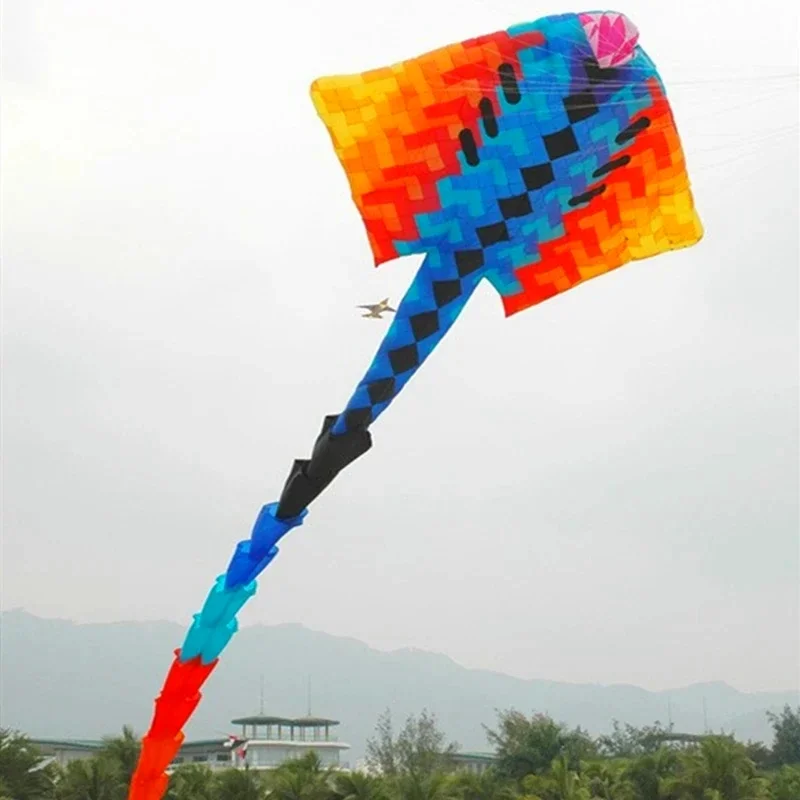 

free shipping 15m devil fish kite flying large soft kite for adults kites pendant 3d professional windsurfing flying snake kite