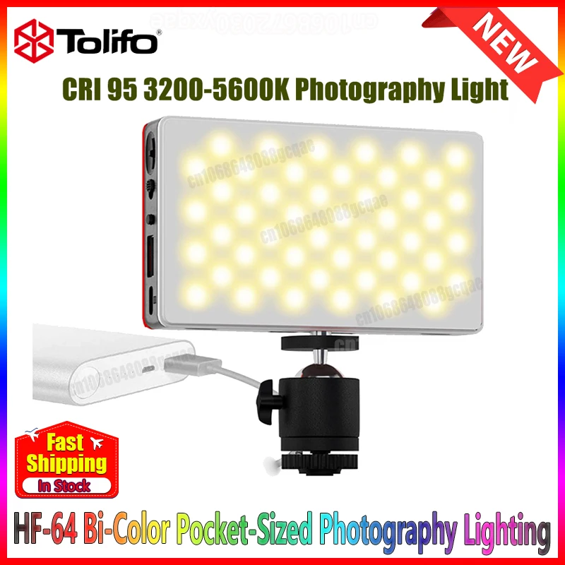 

Tolifo LED Video Light On-Camera Bi-Color 3200-5600K Pocket-Sized Photography Light with Built inBattery for DSLR Camera tiktok