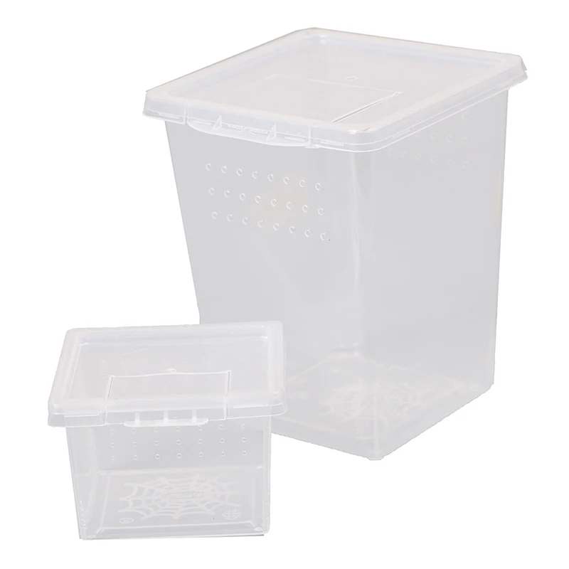 1pcs Plastic Feeding Acrylic Box Insect Spider Habitat Feeding Box Case Scare Toy Box Container Tank Transport Hatching Tank