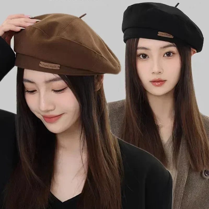 

Women Autumn Winter Warm Woolen Berets Hat Retro British Literary Painter Hats Street Solid Color Elegant Soft Comfortable Caps