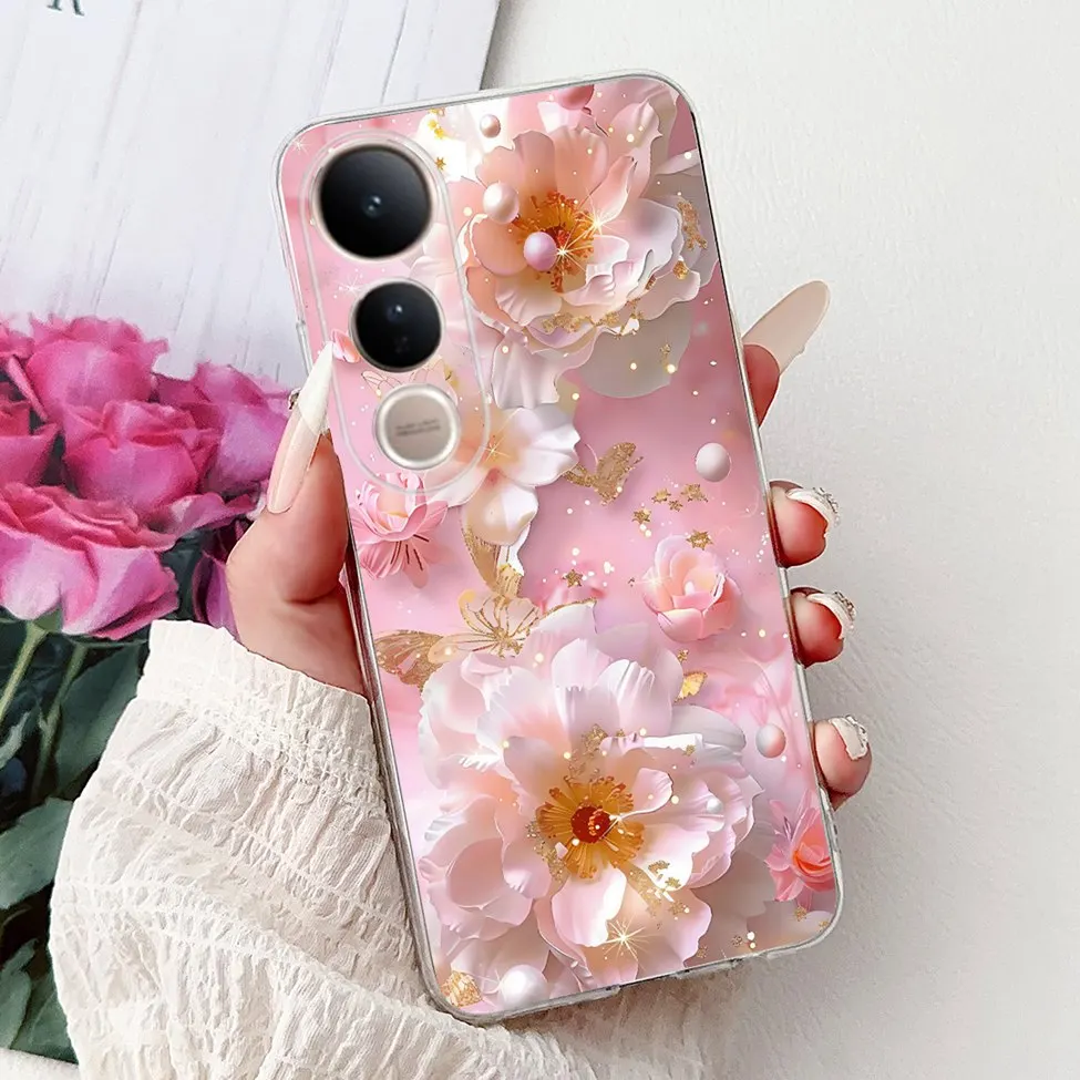 Cute Cat Luxury Fashion Floral Painted Back Cover - Stylish and Fun Phone Case