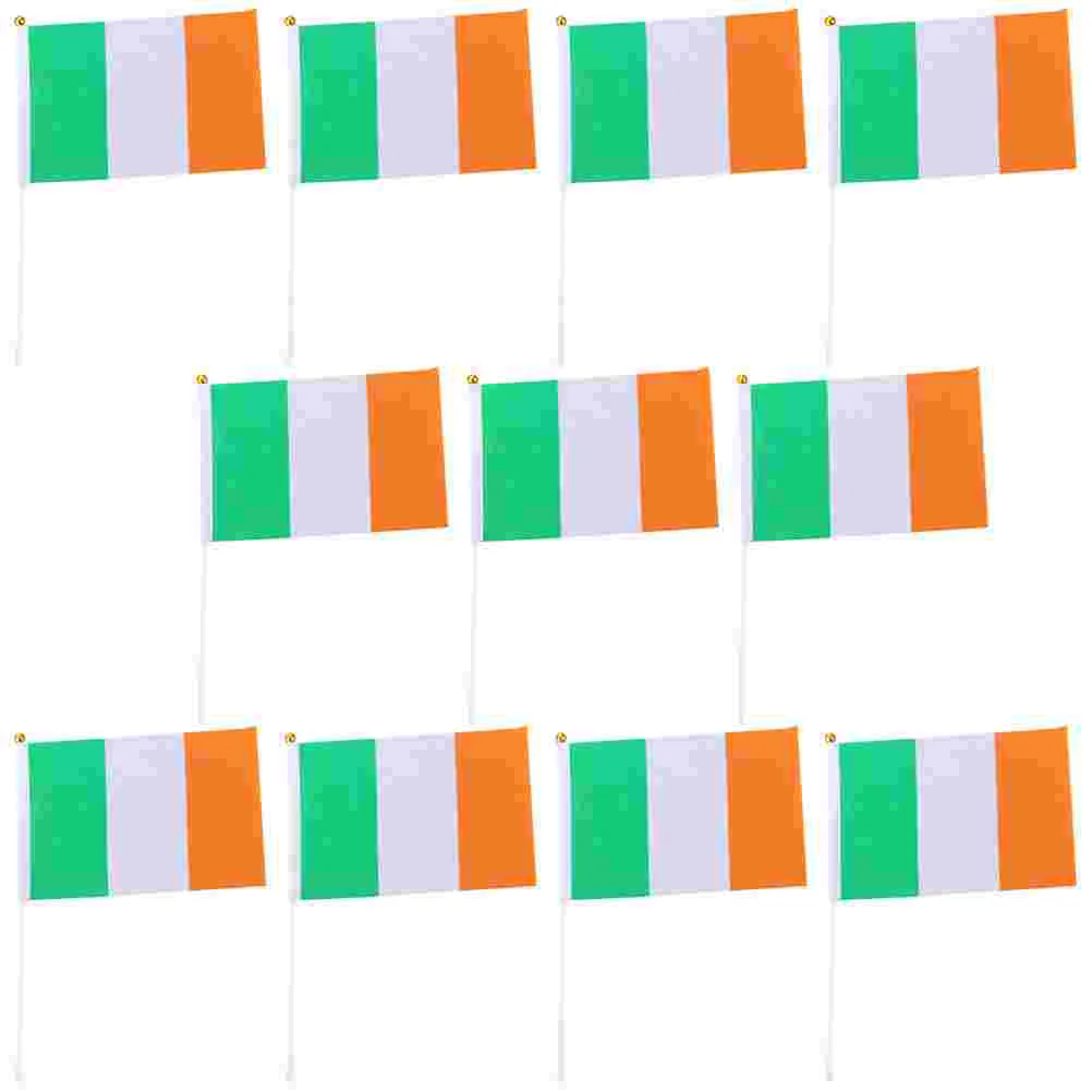 

20 Pcs Portable Hand Waving Flag Home Decor Mini for Party Plastic Handheld Ireland Flags