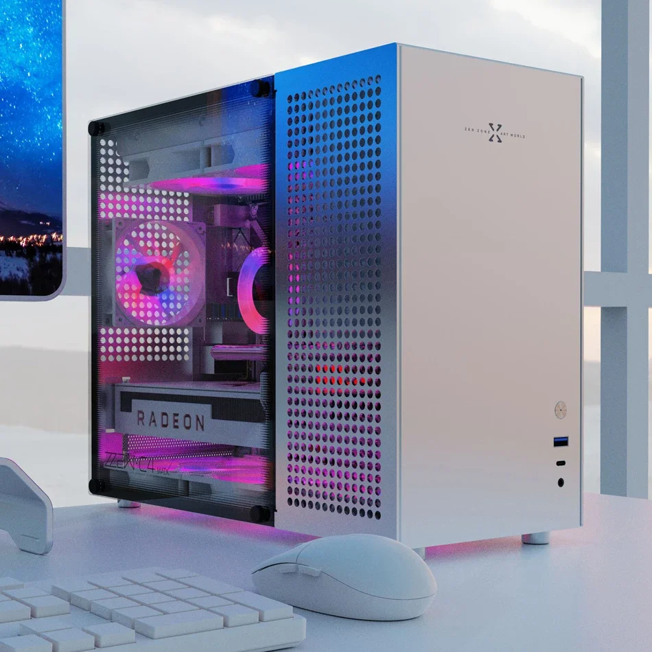 ZZAW C4 Aluminum MATX Computer Case Desktop PC Tower ATX&SFX