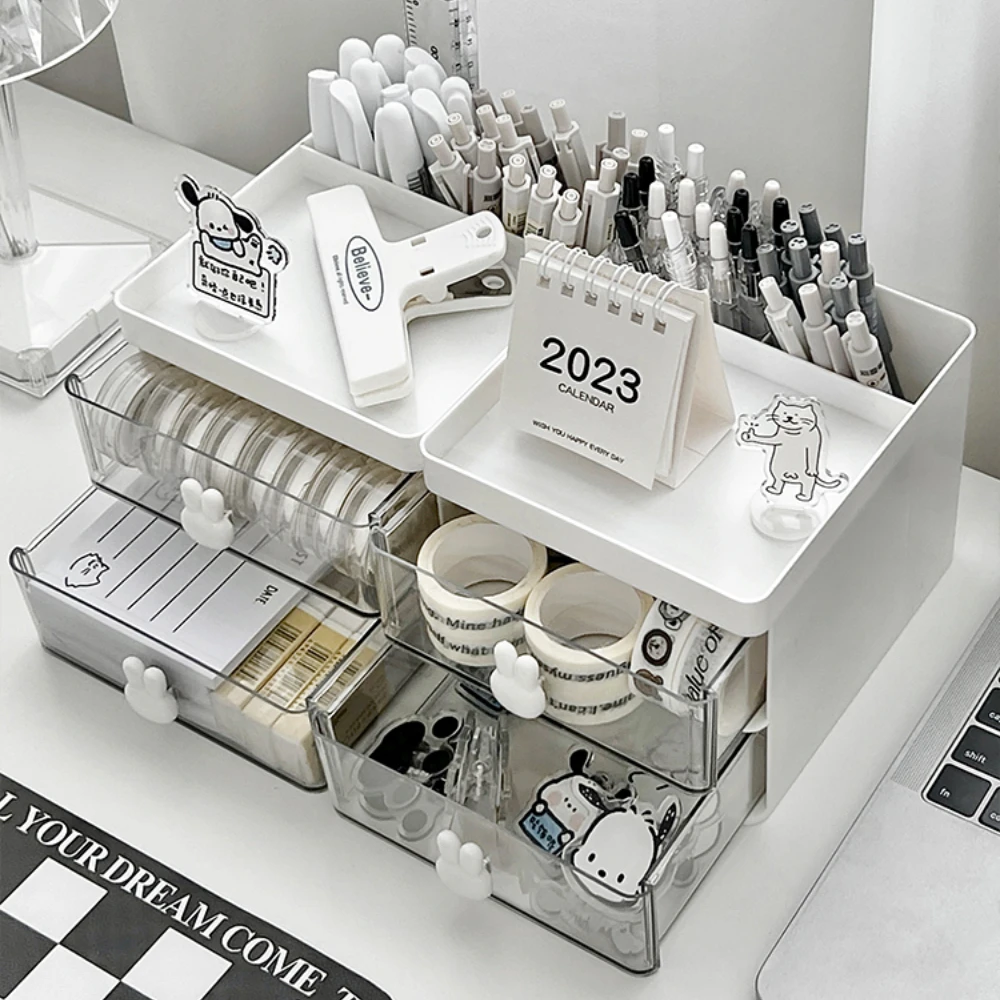 

Desktop Storage Box Organizer Drawer Type Transparent Acrylic Desk Stationery Hand Account Storage Rack Desk Simple Pen Holder