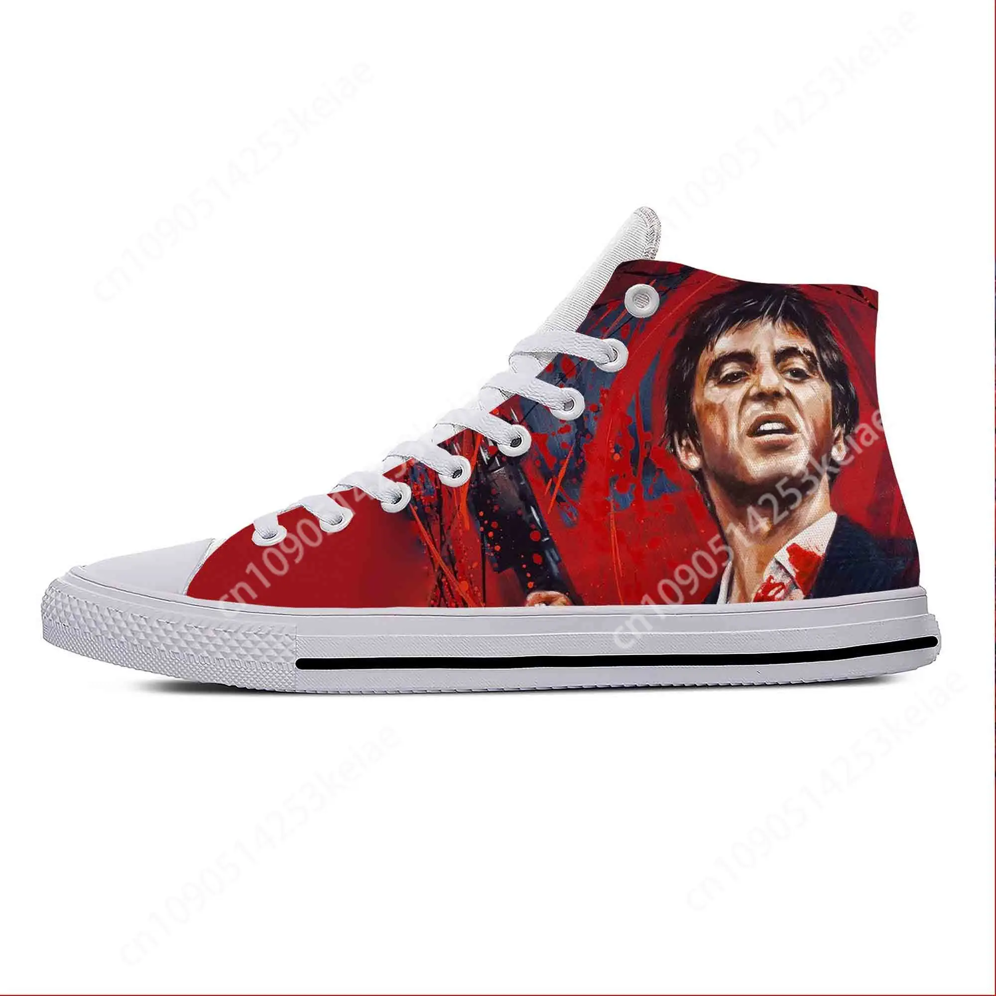 Summer Scarface Tony Montana Movie Anime Cartoon Hot Casual Shoes High Top Lightweight Board Shoes Breathable Men Women Sneakers 2