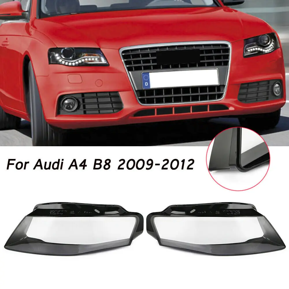 Left/Right Front Headlight Lens Cover For Audi A4 A4L B8 2009-2012 Transparent Lampshade Clear Car Headlamp Shell headlight cover headlight lens cover