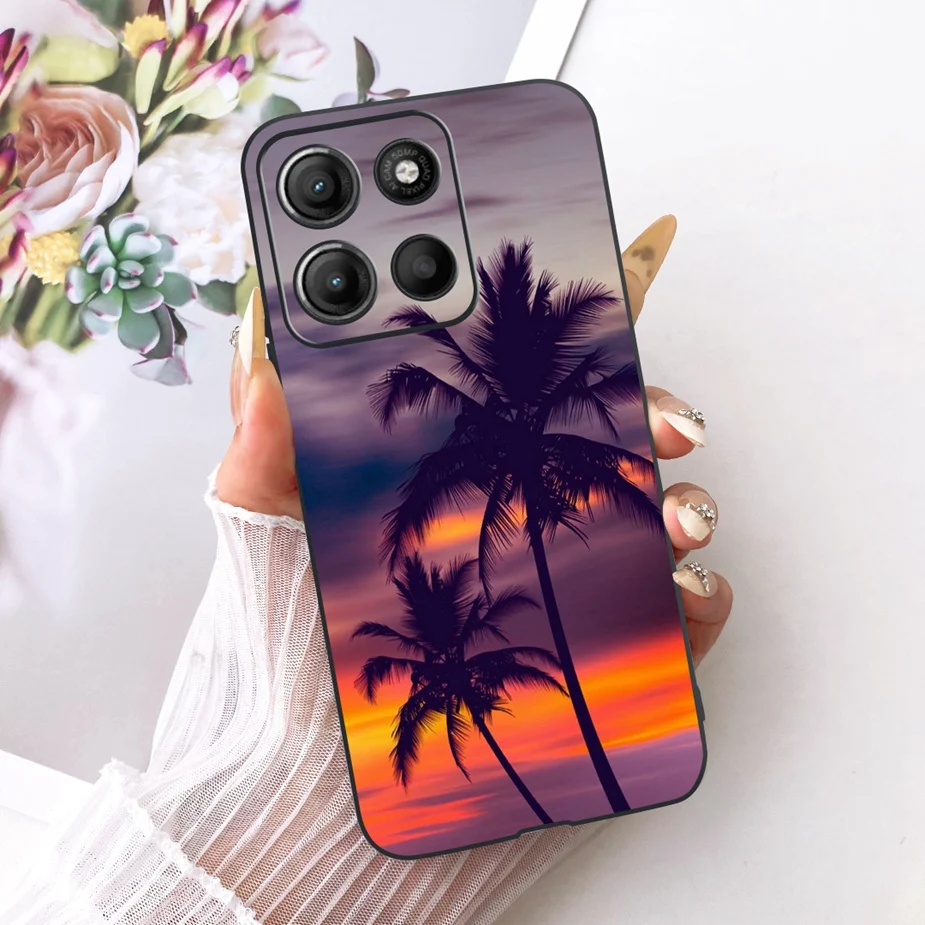 Stylish Flowers Painted Soft TPU Phone Case Cover - Universal Design