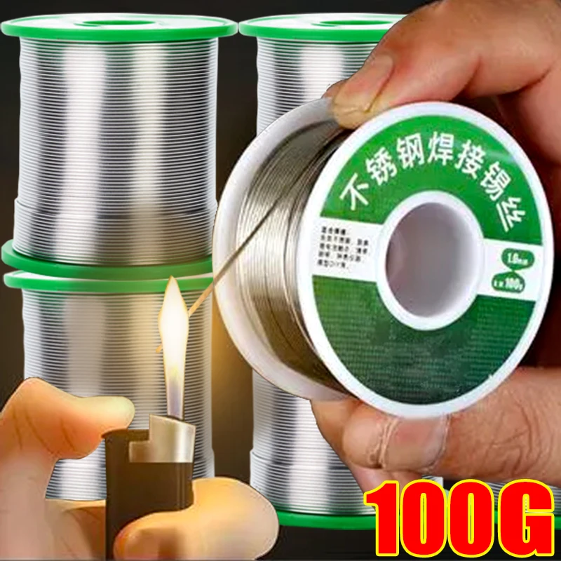 

20/50/100g Soldering Tin Wires Easy Melt Stainless Steel Low Temperature Aluminum Copper Iron Metal Weld Cored Welding Wire Rods