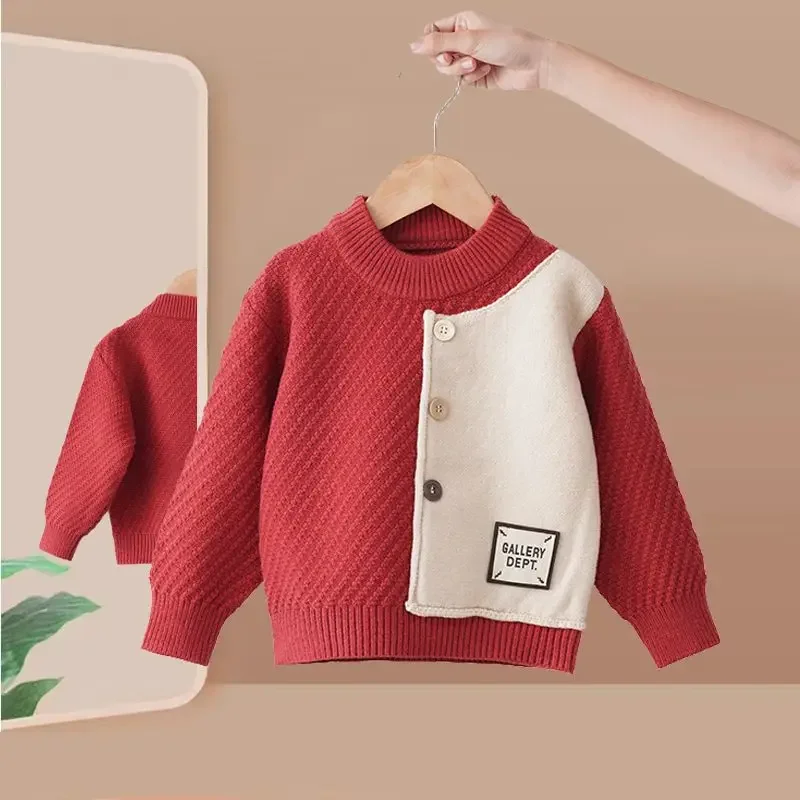 

Coat Spring and Autumn Boys and Girls Baby Children's Top Thickened Sweater Wearing Children's Warm Underwear Winter Sweater