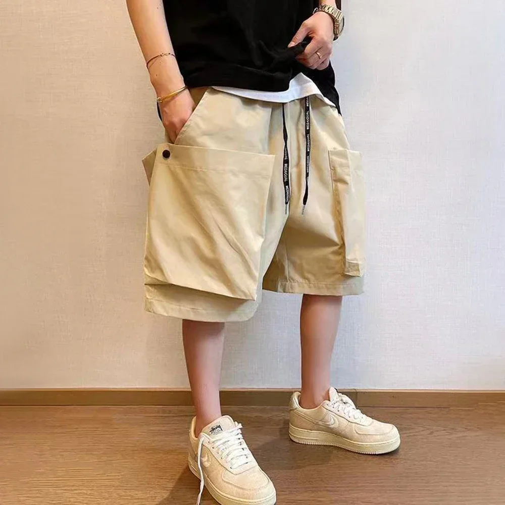 

Mens Casual Big Pocket Streetwear Shorts Workwear Versatile Fashion Personality Four-point Pants Men's Clothing 2024 Summer New