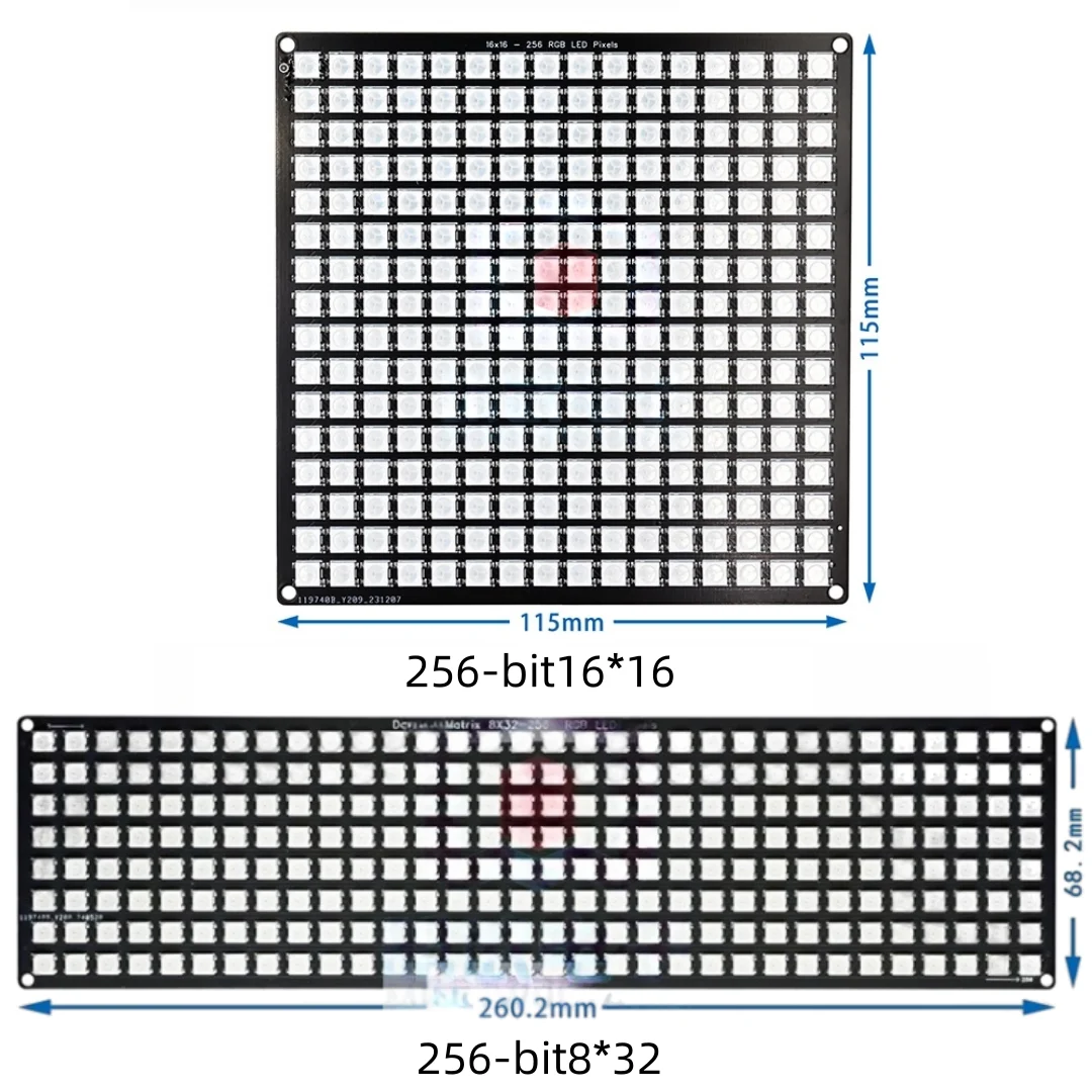 256-Bit quadratisches Panel 16x16 / rechteckiges Panel 8x32 WS2812 RGB LED mit integrierten Vollfarb-Treiberleuchten