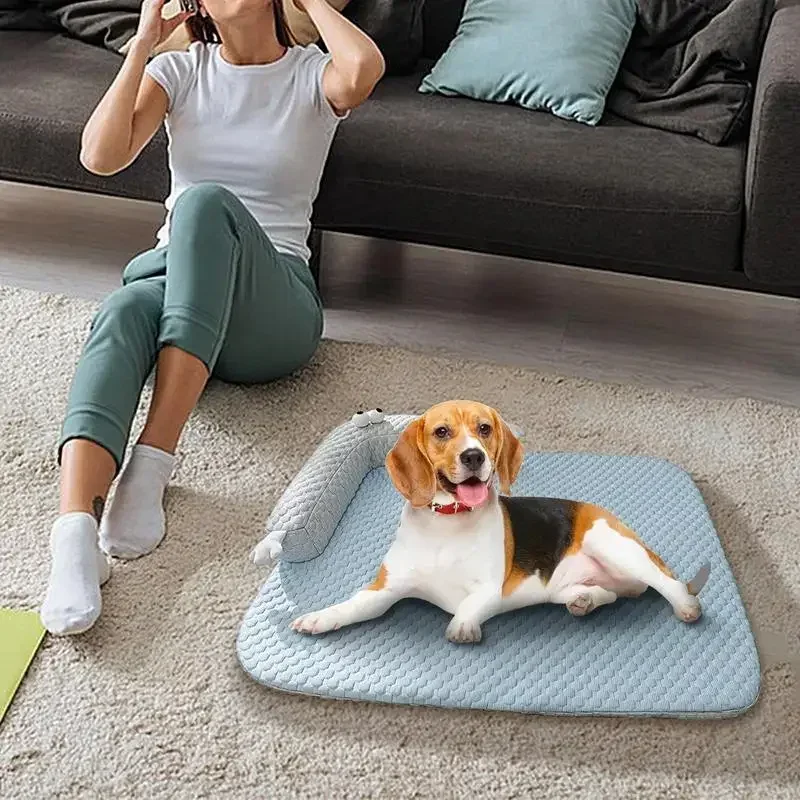 Pet Cooling Ice Pad Dog Cooling Mat Washable Pet Mat For Pets Cat Bed Cushion Self for summer